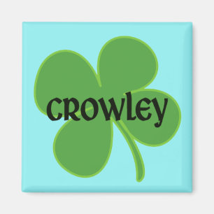 Blauwgroen Crowley Magnet met Shamrock Magneet