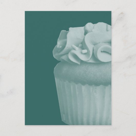 Blauwgroen Cupcake-briefkaart Briefkaart (Voorkant)