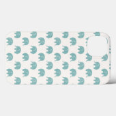 Blauwgroen Cute Elephant Patroon Case-Mate iPhone Case (Achterkant (horizontaal))