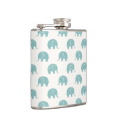 Blauwgroen Cute Elephant Patroon Heupfles (Rechts)