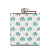 Blauwgroen Cute Elephant Patroon Heupfles (Achterkant)