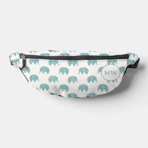 Blauwgroen Cute Elephant Patroon Heuptasje