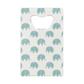 Blauwgroen Cute Elephant Patroon Kredietkaart Flessenopener (Achterkant)
