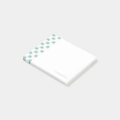 Blauwgroen Cute Elephant Patroon Post-it® Notes (Schuin)