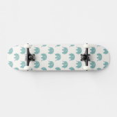 Blauwgroen Cute Elephant Patroon Skateboard (Horizontaal)