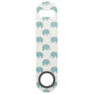 Blauwgroen Cute Elephant Patroon Speed Flessenopener