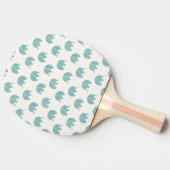 Blauwgroen Cute Elephant Patroon Tafeltennisbatje (Zijkant)