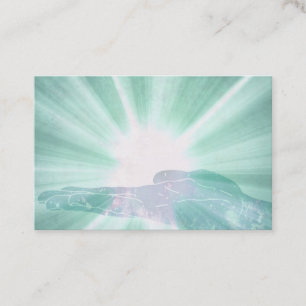 *~* Blauwgroen Cyaan Healing Energy Hand Reiki Visitekaartje