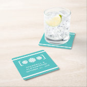 Blauwgroen D20-desktop gamerpapier Onderzetters (Insitu)