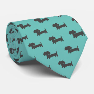 Blauwgroen Dachshund Papa Accessoire Necktie Strop Stropdas
