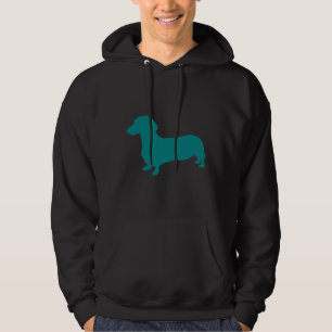 Blauwgroen Dachshund Silhouette Hoodie