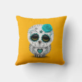 Blauwgroen dag van de dode suikerschedel kussen (Achterkant)