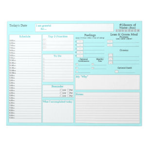 Blauwgroen Dagelijkse planner 5 en 1 Food Jour Notitieblok