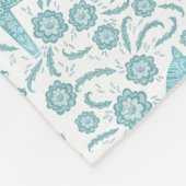 Blauwgroen Dala Horse and White Fleece Blanket (Hoek)