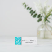 Blauwgroen Damask Beauty Micro Mini Visitekaartjes (Staand voorkant)
