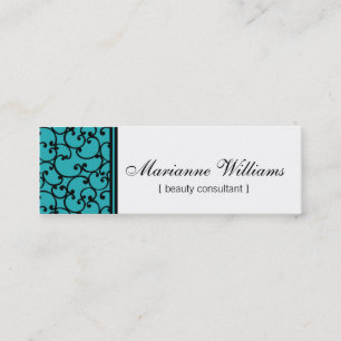 Blauwgroen Damask Beauty Micro Mini Visitekaartjes