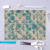 Blauwgroen Damask Bee Tissuepapier (Craft)
