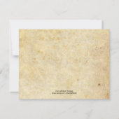 Blauwgroen Damask Bow Wedding RSVP (Achterkant)