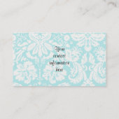 Blauwgroen Damask Equestrian Visitekaartje (Achterkant)