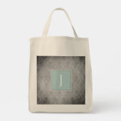 Blauwgroen Damask Monogram Canvas tas (Achterkant)