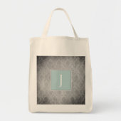 Blauwgroen Damask Monogram Canvas tas (Voorkant)