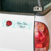 Blauwgroen Damask Pattern Ladybug Bumpersticker (Op Truck)