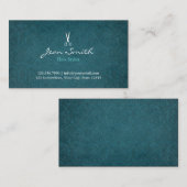 Blauwgroen damast haarstylist visitekaartje (Voorkant / Achterkant)