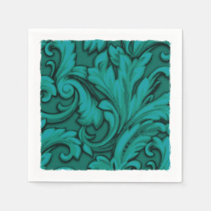 Blauwgroen Dazzling Damask Servet