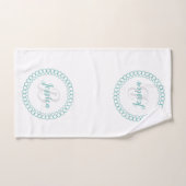 Blauwgroen decoratieve cirkeltoordset voor monogra bad handdoek (Handdoek)
