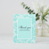 Blauwgroen demask bedankt je kaart (Staand voorkant)
