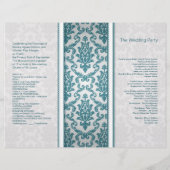 Blauwgroen demask op Silver Wedding Program (Achterkant)