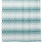 Blauwgroen Diamond Ombre Douchegordijn (Voorkant)