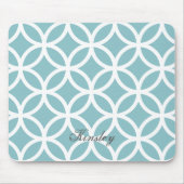Blauwgroen Diamond Pattern - Gepersonaliseerd Mous Muismat (Voorkant)