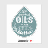 Blauwgroen Die Cut Essential Oil Drop Sticker (Vel)