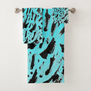 Blauwgroen Dierenprint Abstract Bad Handdoek