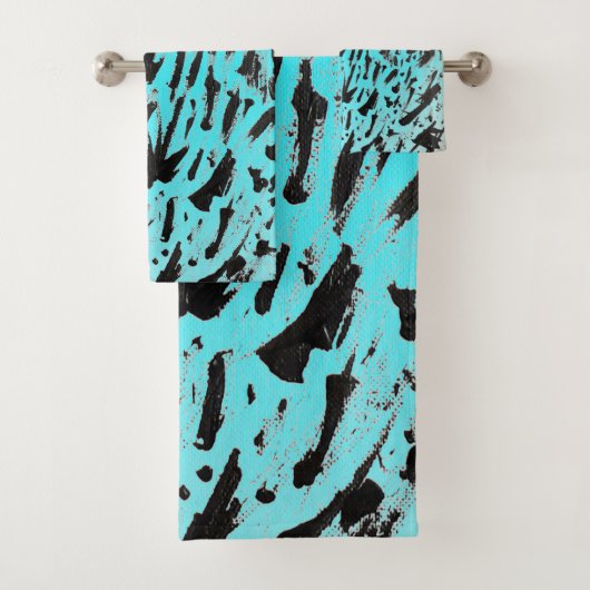 Blauwgroen Dierenprint Abstract Bad Handdoek (Insitu)