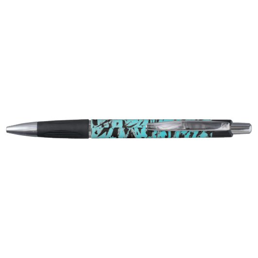 Blauwgroen Dierenprint Abstract Pen (Achterkant)