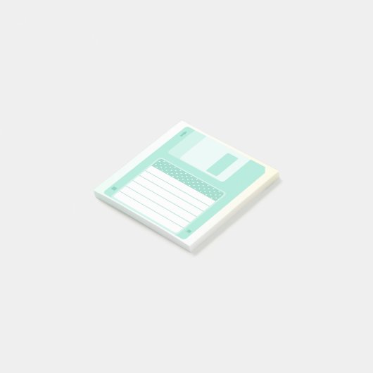 Blauwgroen diskettestation voor snelle pasta post-it® notes (Schuin)