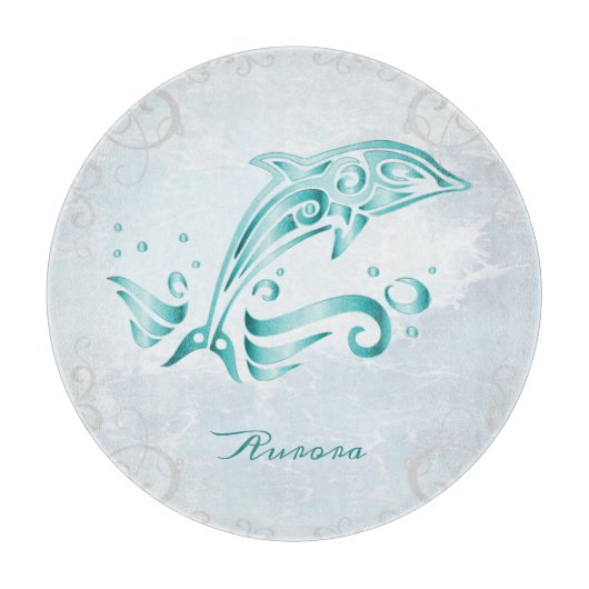 Blauwgroen Dolphin - Aangepast snijvlak Snijplank (Voorkant)