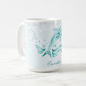 Blauwgroen Dolphin Persoonlijke koffie Mok (Voorkant links)