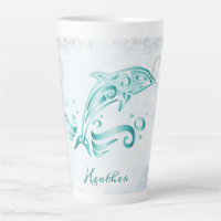 Blauwgroen Dolphin Persoonlijke Latte Mok