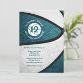 blauwgroen donkermeisjes basketbalfeest kaart (Staand voorkant)