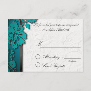 Blauwgroen doorbraakkaart RSVP kaartje