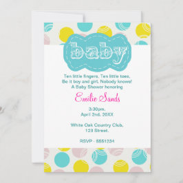 Blauwgroen Dotty gender-neutrale Baby shower Uitno Kaart
