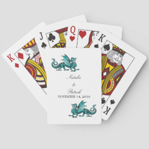 Blauwgroen Dragon Weddenschappen Pokerkaarten