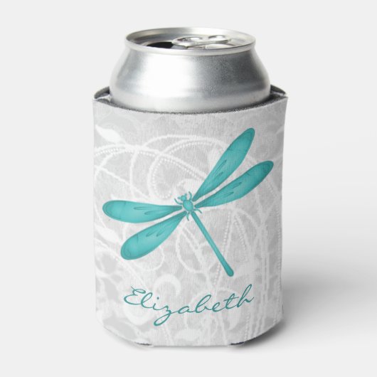 Blauwgroen Dragonfly - Aangepaste Koelbox Blikjeskoeler (Blikje Voorkant)
