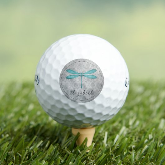 Blauwgroen Dragonfly Damask Golfballen (Insitu Shirt)