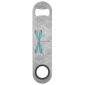 Blauwgroen Dragonfly Damask Speed Flessenopener (Achterkant)