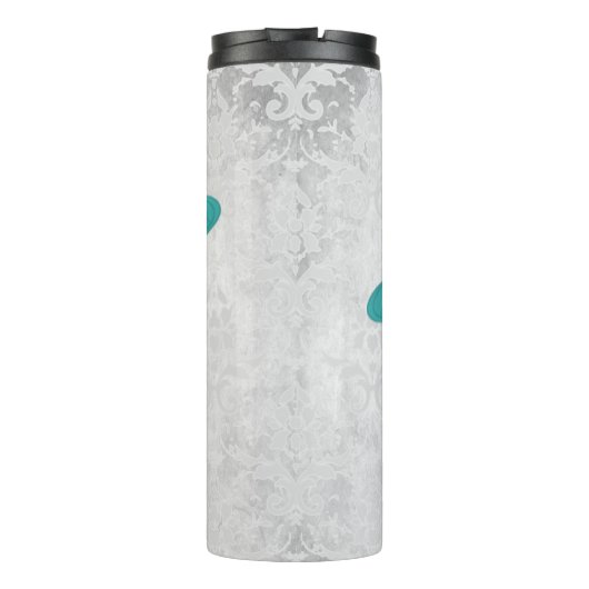 Blauwgroen Dragonfly Persoonlijke thermische getum Thermosbeker (Achterkant)