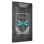 Blauwgroen Dragonfly Rustic-klembord Klembord (Rechts)